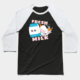 Fresh Milk Kawaii Cow Milk Bag Anime Manga Japan Baseball T-Shirt